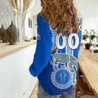 (Custom Text And Number) Kangaroos Indigenous Women Casual Shirt North Melbourne Football LT9
