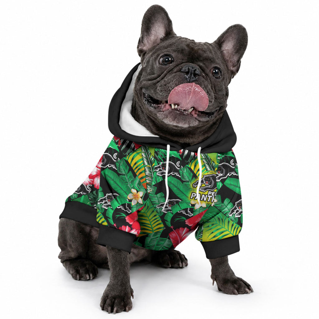 Panthers Rugby Pet Hoodie Fashion Tropical Jungle Flowers