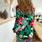 Rabbitohs Rugby Women Casual Shirt Fashion Tropical Jungle Flowers LT9