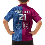 (Custom Text And Number) Blues and Maroons Rugby Hawaiian Shirt State of Origin NSW Combine QLD Sporty Style 2023 LT9