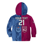 (Custom Text And Number) Blues and Maroons Rugby Kid Hoodie State of Origin NSW Combine QLD Sporty Style 2023 LT9