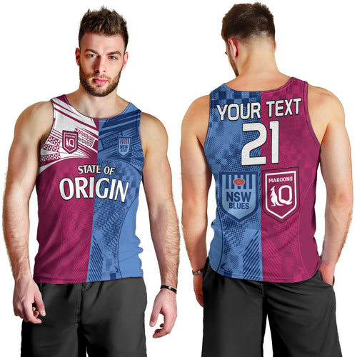 custom-text-and-number-blues-and-maroons-rugby-men-tank-top-state-of-origin-nsw-combine-qld-sporty-style-2023