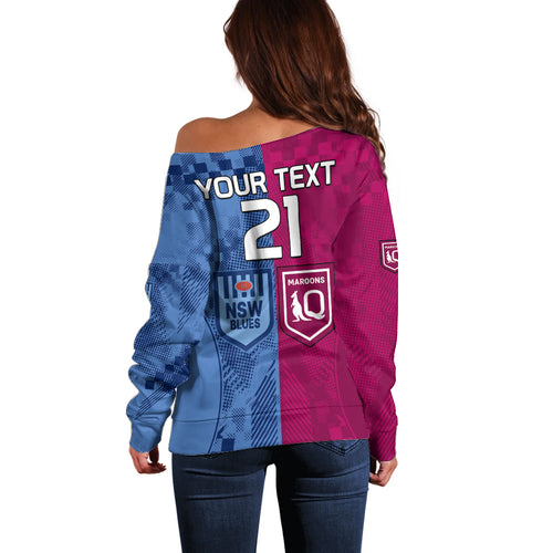 custom-text-and-number-blues-and-maroons-rugby-off-shoulder-sweater-state-of-origin-nsw-combine-qld-sporty-style-2023
