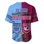 Blues and Maroons Rugby Baseball Jersey State of Origin NSW Combine Queensland Aboriginal 2023 LT9