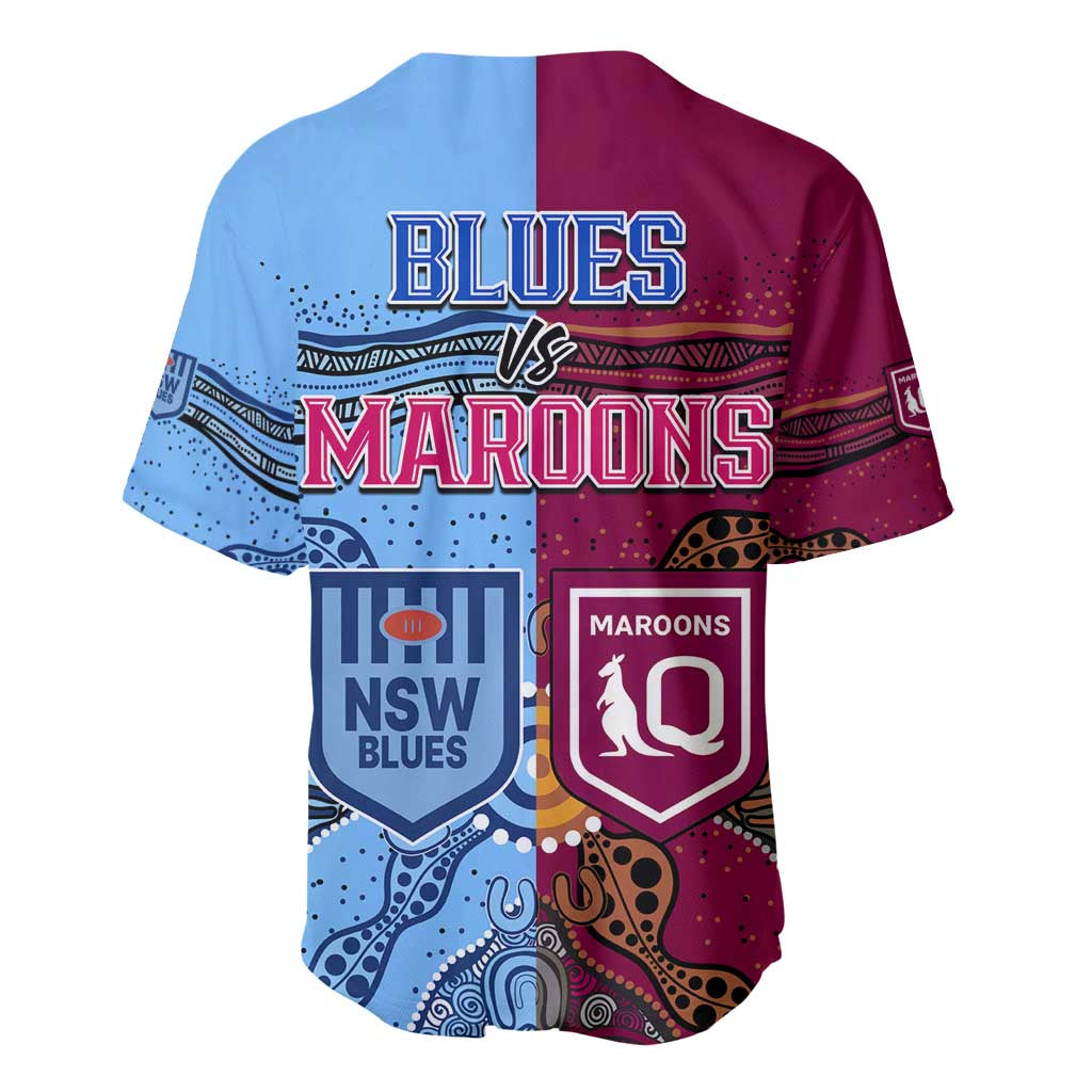 Blues and Maroons Rugby Baseball Jersey State of Origin NSW Combine Queensland Aboriginal 2023 LT9