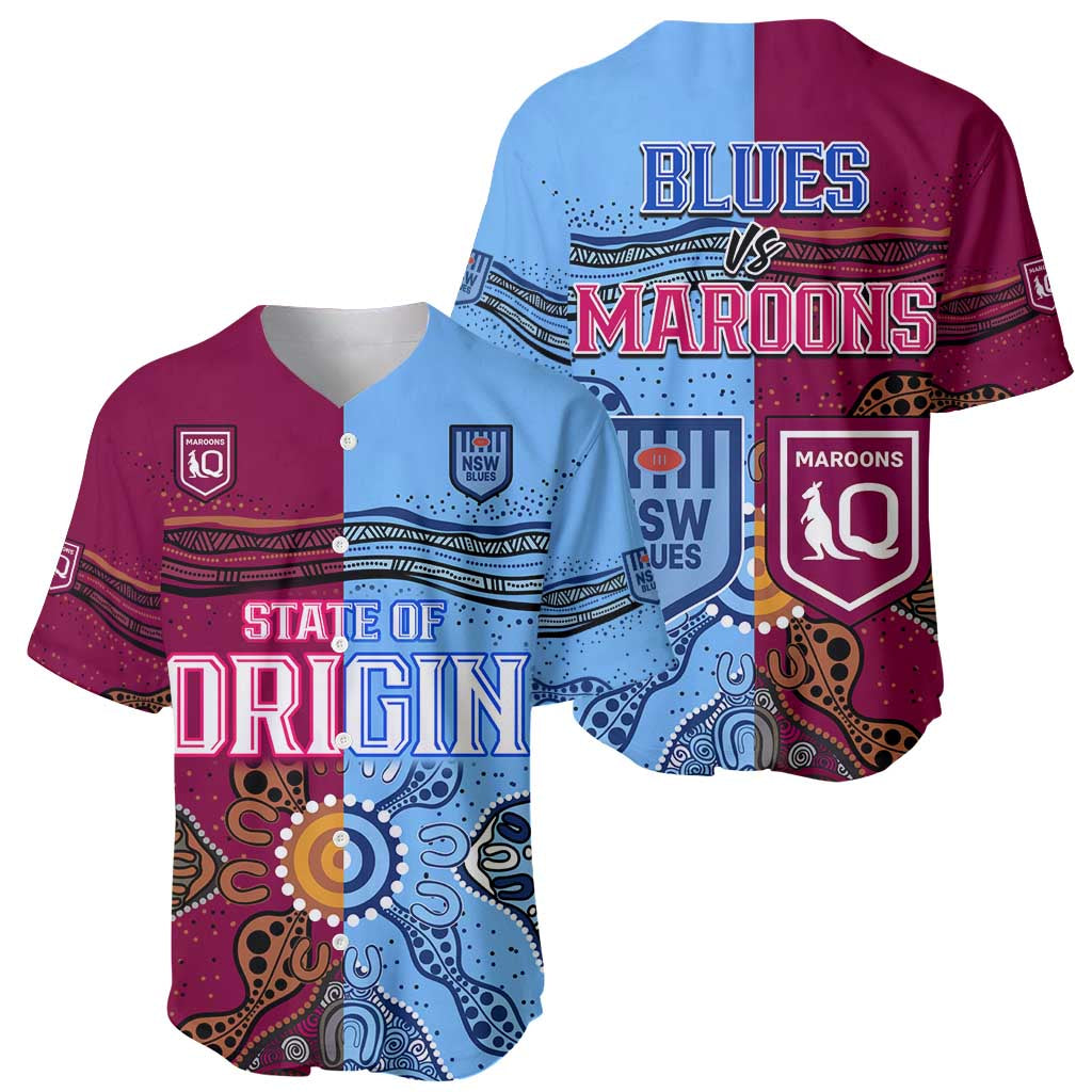 Blues and Maroons Rugby Baseball Jersey State of Origin NSW Combine Queensland Aboriginal 2023 LT9