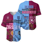Blues and Maroons Rugby Baseball Jersey State of Origin NSW Combine Queensland Aboriginal 2023 LT9