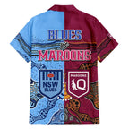 Blues and Maroons Rugby Hawaiian Shirt State of Origin NSW Combine Queensland Aboriginal 2023 LT9