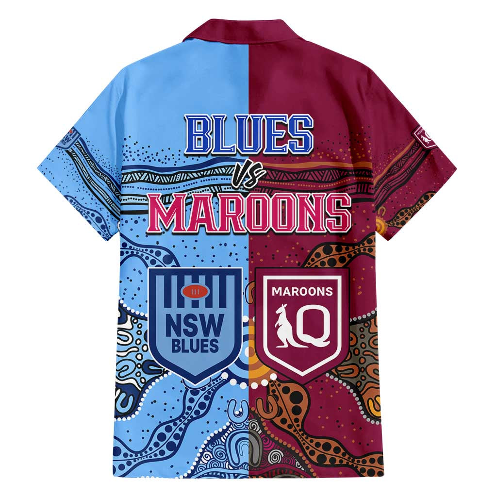 Blues and Maroons Rugby Hawaiian Shirt State of Origin NSW Combine Queensland Aboriginal 2023 LT9
