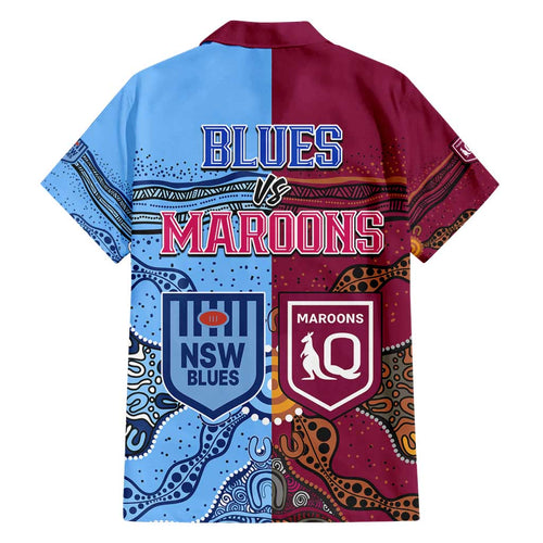 Blues and Maroons Rugby Hawaiian Shirt State of Origin NSW Combine Queensland Aboriginal 2023 LT9