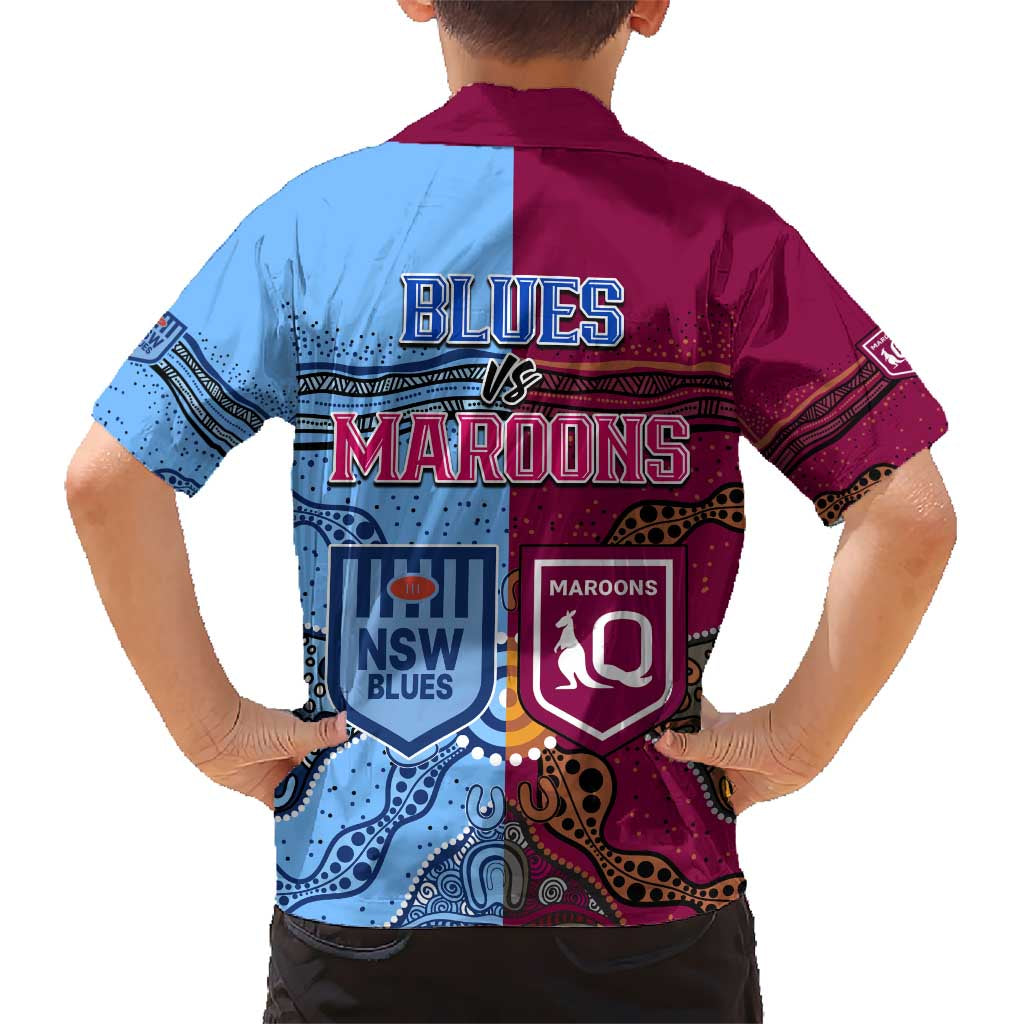 Blues and Maroons Rugby Hawaiian Shirt State of Origin NSW Combine Queensland Aboriginal 2023 LT9
