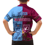Blues and Maroons Rugby Hawaiian Shirt State of Origin NSW Combine Queensland Aboriginal 2023 LT9