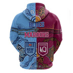 Blues and Maroons Rugby Hoodie State of Origin NSW Combine Queensland Aboriginal 2023 LT9