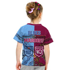 Blues and Maroons Rugby Kid T Shirt State of Origin NSW Combine Queensland Aboriginal 2023 LT9