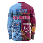 Blues and Maroons Rugby Long Sleeve Shirt State of Origin NSW Combine Queensland Aboriginal 2023 LT9