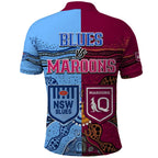 Blues and Maroons Rugby Polo Shirt State of Origin NSW Combine Queensland Aboriginal 2023 LT9