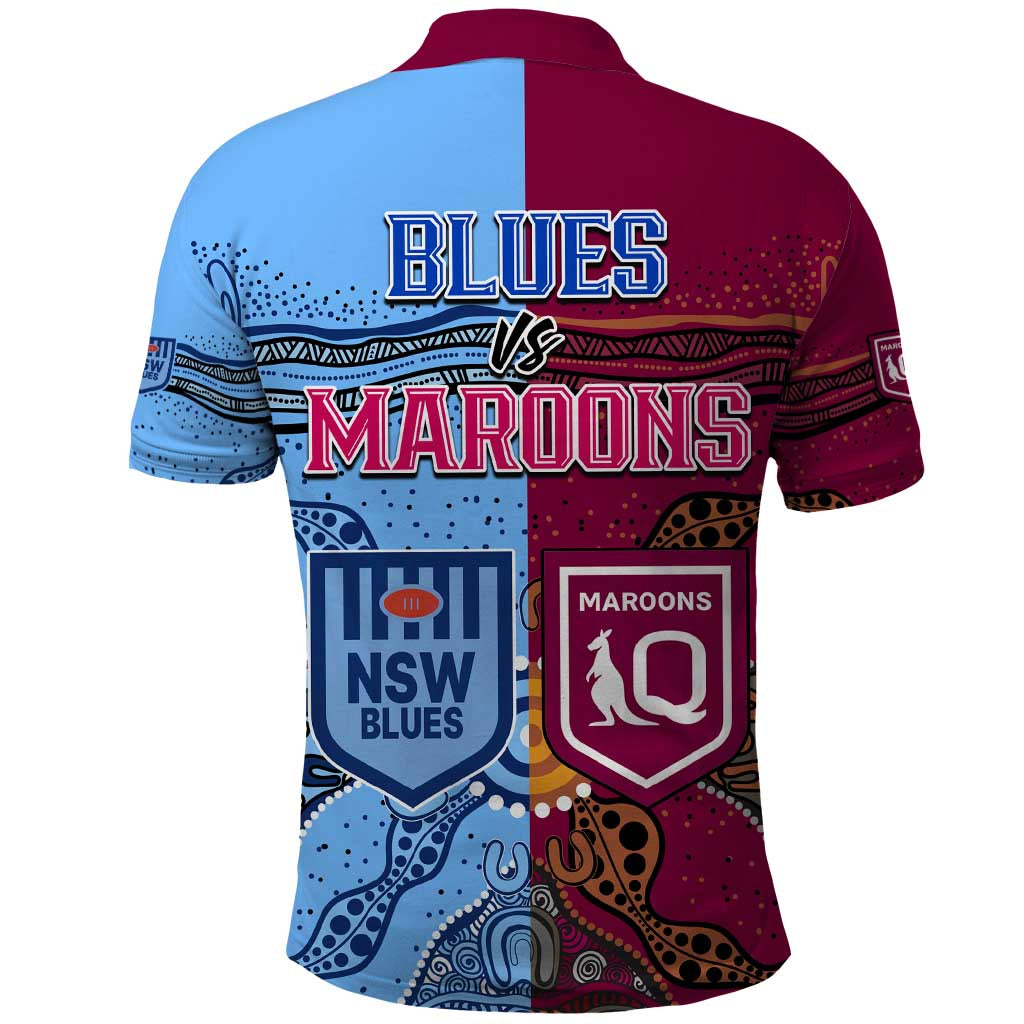 Blues and Maroons Rugby Polo Shirt State of Origin NSW Combine Queensland Aboriginal 2023 LT9