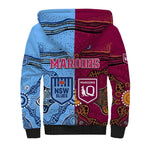 Blues and Maroons Rugby Sherpa Hoodie State of Origin NSW Combine Queensland Aboriginal 2023 LT9