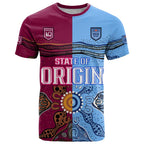 Blues and Maroons Rugby T Shirt State of Origin NSW Combine Queensland Aboriginal 2023 LT9