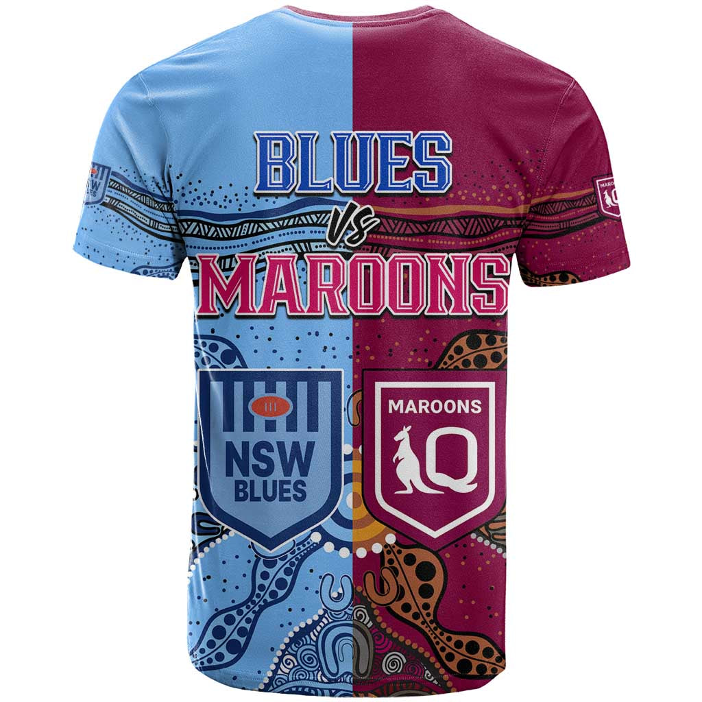 Blues and Maroons Rugby T Shirt State of Origin NSW Combine Queensland Aboriginal 2023 LT9