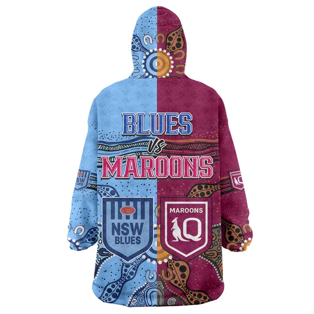Blues and Maroons Rugby Wearable Blanket Hoodie State of Origin NSW Combine Queensland Aboriginal 2023 LT9