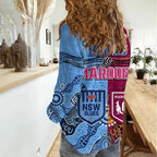 Blues and Maroons Rugby Women Casual Shirt State of Origin NSW Combine Queensland Aboriginal 2023 LT9