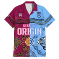 (Custom Text And Number) Blues and Maroons Rugby Hawaiian Shirt State of Origin NSW Combine Queensland Aboriginal 2023 LT9
