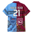 (Custom Text And Number) Blues and Maroons Rugby Hawaiian Shirt State of Origin NSW Combine Queensland Aboriginal 2023 LT9