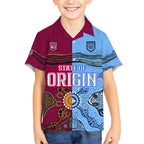 (Custom Text And Number) Blues and Maroons Rugby Hawaiian Shirt State of Origin NSW Combine Queensland Aboriginal 2023 LT9