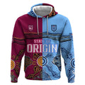(Custom Text And Number) Blues and Maroons Rugby Hoodie State of Origin NSW Combine Queensland Aboriginal 2023 LT9