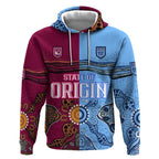 (Custom Text And Number) Blues and Maroons Rugby Hoodie State of Origin NSW Combine Queensland Aboriginal 2023 LT9