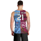 (Custom Text And Number) Blues and Maroons Rugby Men Tank Top State of Origin NSW Combine Queensland Aboriginal 2023 LT9