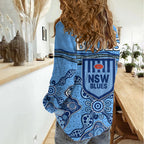 NSW Blues Rugby Women Casual Shirt New South Wales Aboriginal Origin LT9