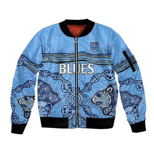 custom-text-and-number-nsw-blues-rugby-sleeve-zip-bomber-jacket-new-south-wales-aboriginal-origin
