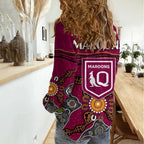 QLD Maroons Rugby Women Casual Shirt Queensland Aboriginal Origin LT9