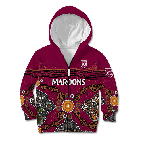 custom-text-and-number-qld-maroons-rugby-kid-hoodie-queensland-aboriginal-origin