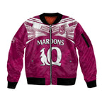 custom-text-and-number-queensland-maroon-rugby-sleeve-zip-bomber-jacket-origin-queensland-sporty-style