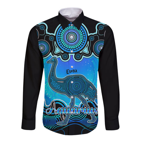 personalised-australia-aquarius-emu-zodiac-long-sleeve-button-shirt-auz-astrology-aboriginal-aqua