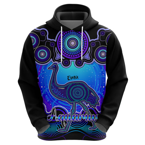 personalised-australia-aquarius-emu-zodiac-hoodie-auz-astrology-aboriginal-blue