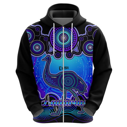 personalised-australia-aquarius-emu-zodiac-hoodie-auz-astrology-aboriginal-blue