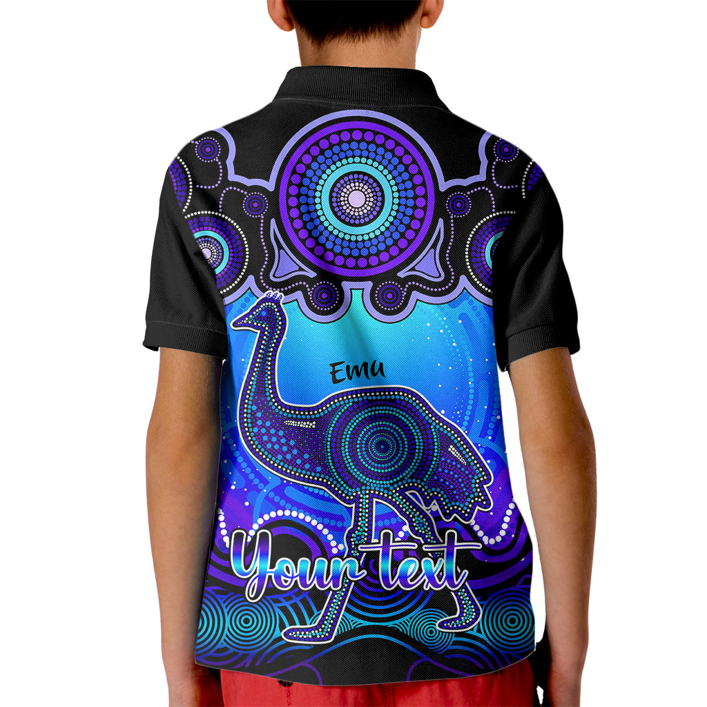 personalised-australia-aquarius-emu-zodiac-kid-polo-shirt-auz-astrology-aboriginal-blue