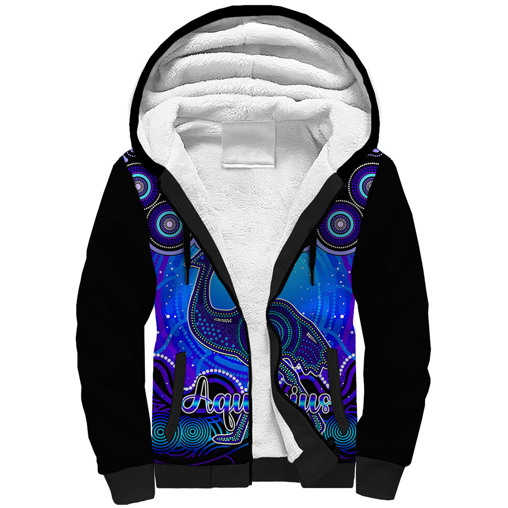 personalised-australia-aquarius-emu-zodiac-sherpa-hoodie-auz-astrology-aboriginal-blue