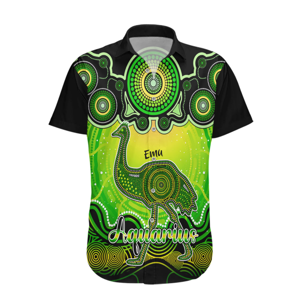 personalised-australia-aquarius-emu-zodiac-hawaiian-shirt-auz-astrology-aboriginal-green