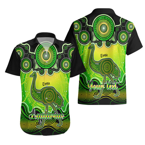 personalised-australia-aquarius-emu-zodiac-hawaiian-shirt-auz-astrology-aboriginal-green