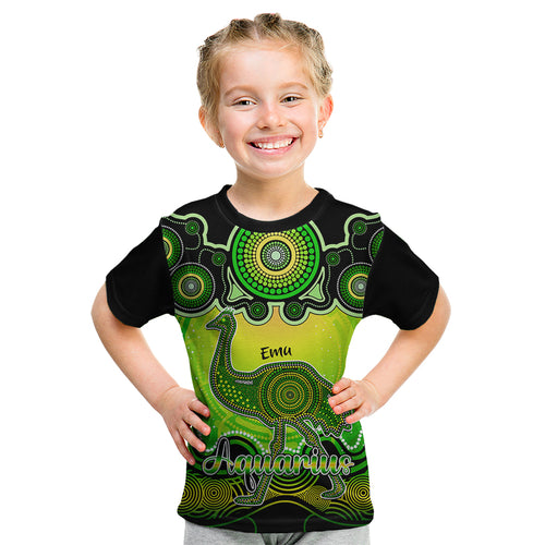 personalised-australia-aquarius-emu-zodiac-kid-t-shirt-auz-astrology-aboriginal-green