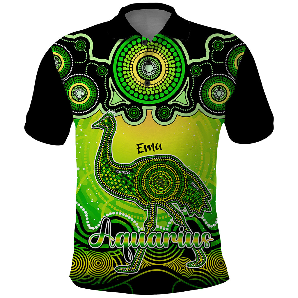 personalised-australia-aquarius-emu-zodiac-polo-shirt-auz-astrology-aboriginal-green