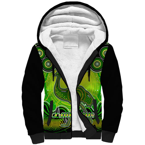 personalised-australia-aquarius-emu-zodiac-sherpa-hoodie-auz-astrology-aboriginal-green