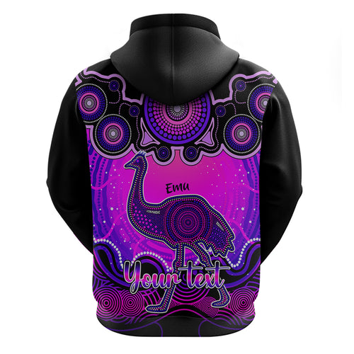 personalised-australia-aquarius-emu-zodiac-hoodie-auz-astrology-aboriginal-magenta