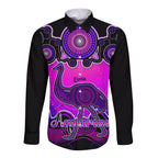 personalised-australia-aquarius-emu-zodiac-long-sleeve-button-shirt-auz-astrology-aboriginal-magenta