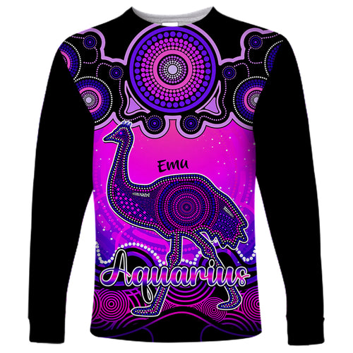personalised-australia-aquarius-emu-zodiac-long-sleeve-shirt-auz-astrology-aboriginal-magenta